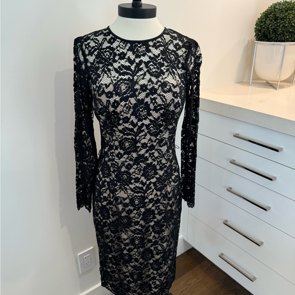Black Lace Cocktail Dress - Size 10 - Picture 9 of 10